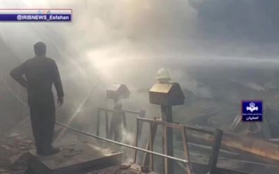 فیلمی از محل سقوط بالگرد در خمینی شهر 