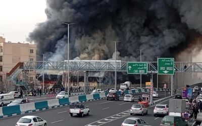 فیلم آتش‌سوزی گسترده در بازارچه جنت در جنت آباد 